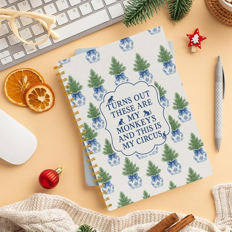 EKGJW Funny Notebooks for Work,Blue Chinoiserie Monkey Quote Journal, Funny Boss Day Gifts, Boss Gifts for Men Women, Funny Gifts for Boss, Boss Office Decor, Spiral Notebook 5.5x8.3 Inch - Image 4